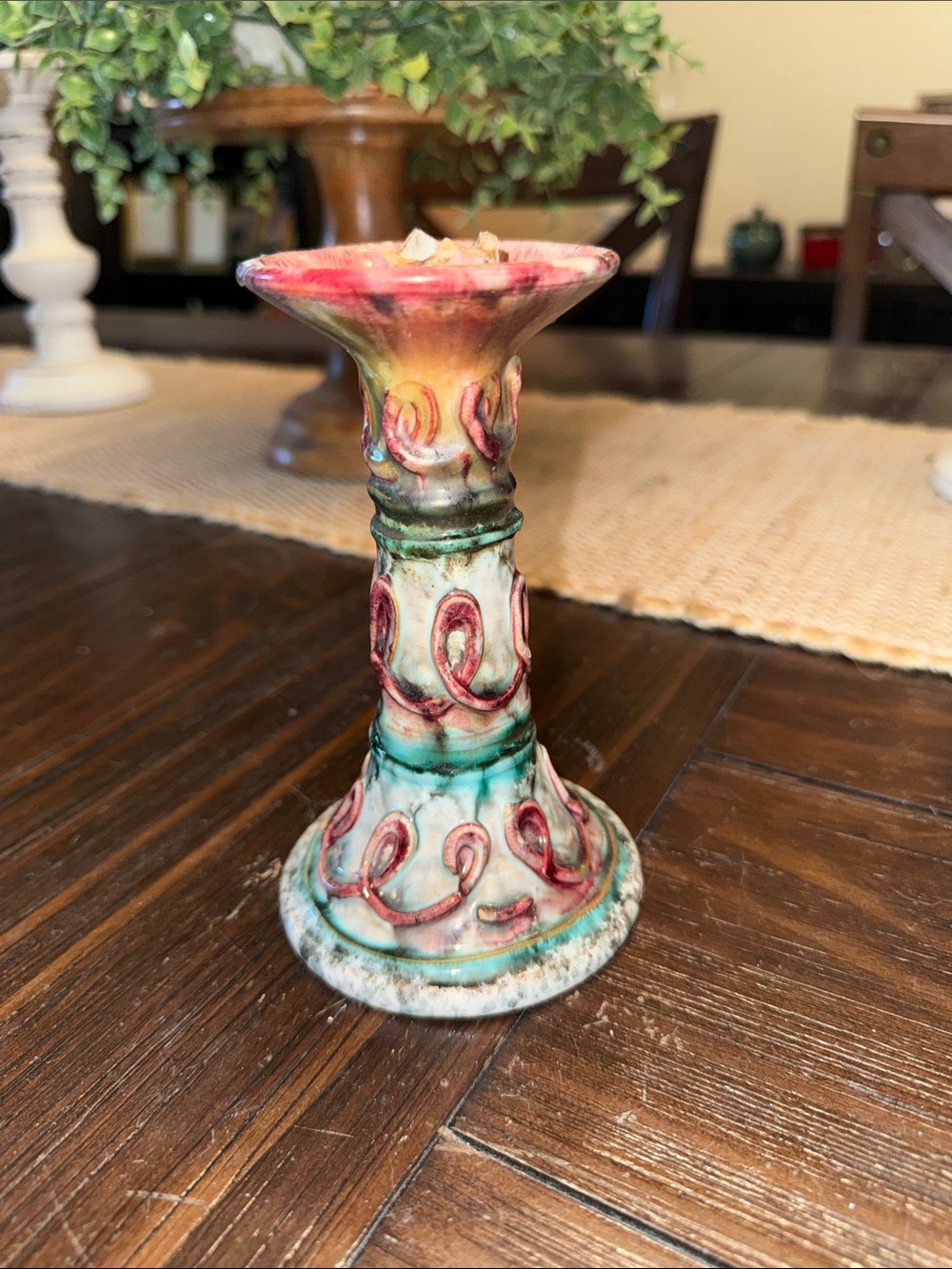 Italian Ceramic Candlestick Holder -